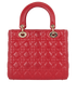 Medium Lady Dior, &pound;2,700, Handbags, Red, Leather, Back view